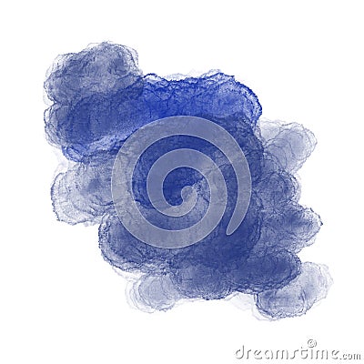 Brush strokes, spilled blue ink. Inkblot Blue spot. Divorces on paper. Stock Photo